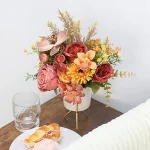 The image shows a beautiful artificial flower arrangement, perfect for a kitchen, from the Top 10 Best Artificial Flowers review.